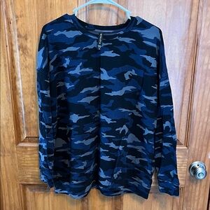 Athleta Blue and Black Camo Sweatshirt